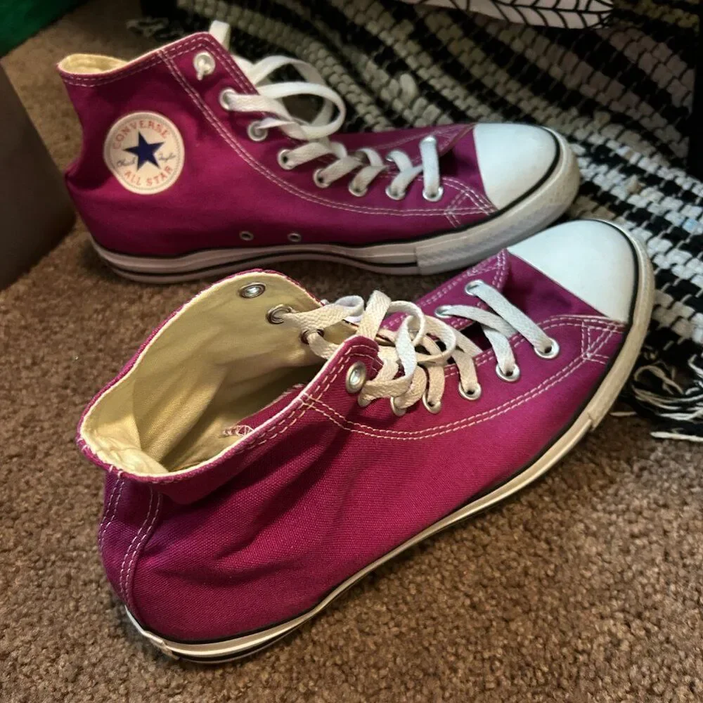 Pink high top Converse chuck taylors Size M 10 / W 12 Excellent Condition - Picture 4 of 6